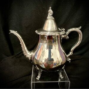 🫖Vintage Wallace Silverplate Coffee/Tea Pot – Pattern 1100 Ornate Footed Server